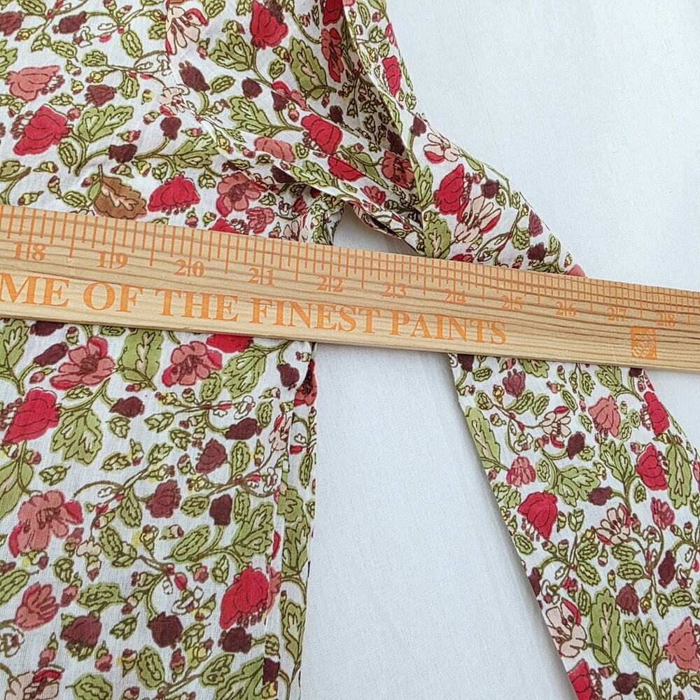 Chaudry button down shirt blouse Size L Floral print New Cotton Lightweight - Picture 6 of 7
